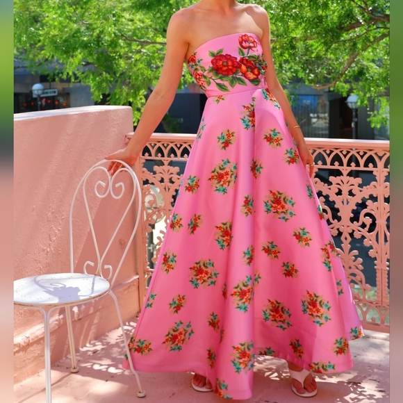 Final Salea Aston Studio Audrey Floral Strapless Fit & Flare Dress - Picture 1 of 15